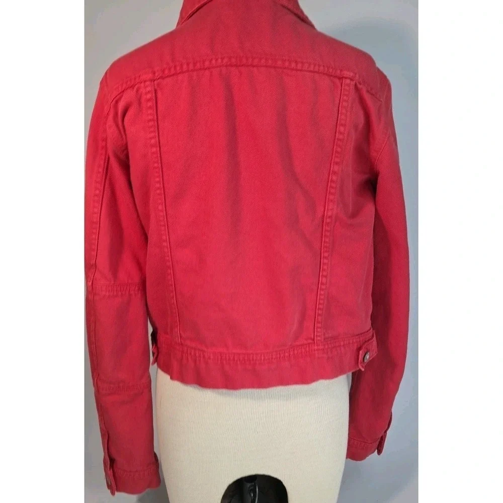 Free People Women's Red Jean Jacket XS - Picture 8 of 11